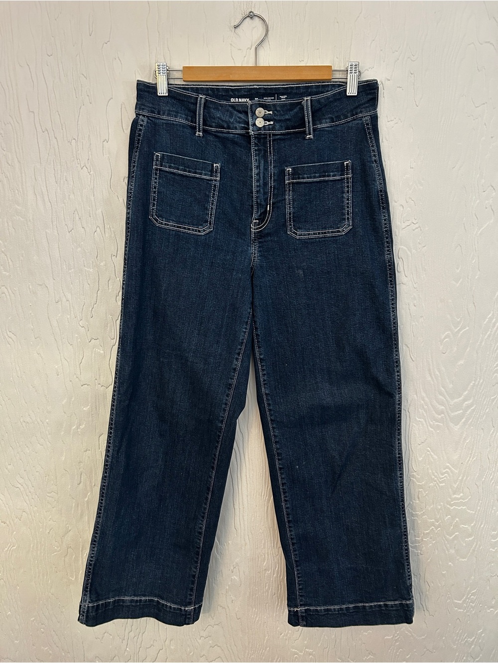 OLD NAVY Extra High Rise Wide Leg Dark Wash Sailor Jeans 10p Stretch